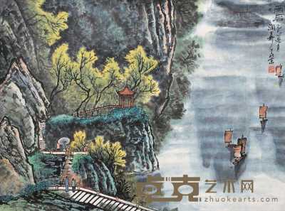 黄润华 1989年作 雨后 镜心 67×90cm